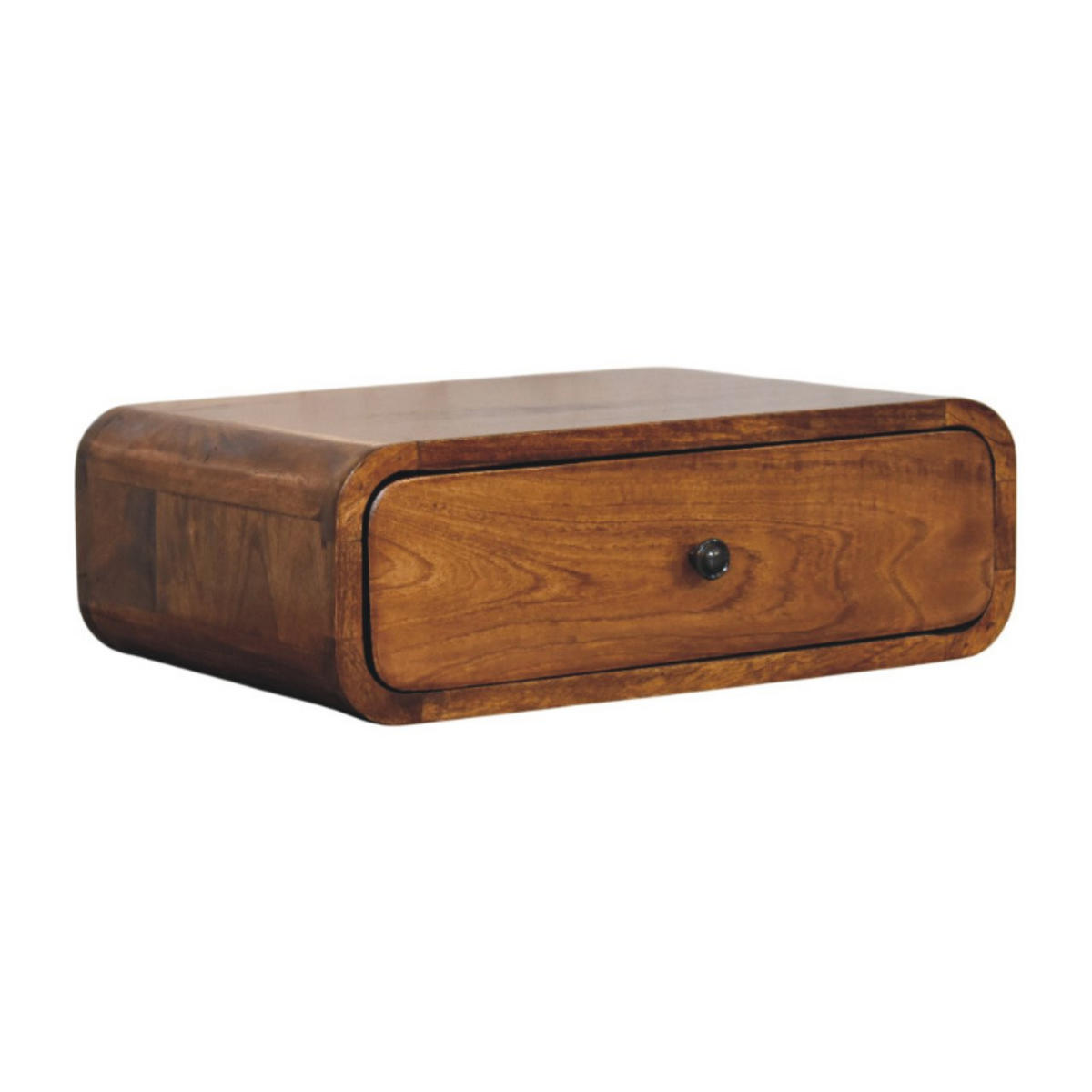 NACHTTISCH Avora Wandmontiert mit 1 Schublade, Braun - Messingfarben/Braun, Holz/Metall (45/15/32cm) - Artisan Furniture