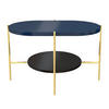 COUCHTISCH Arena, Marineblau, Gold, Oval - Goldfarben/Schwarz, Holzwerkstoff/Metall (50/80/50cm) - Dancan