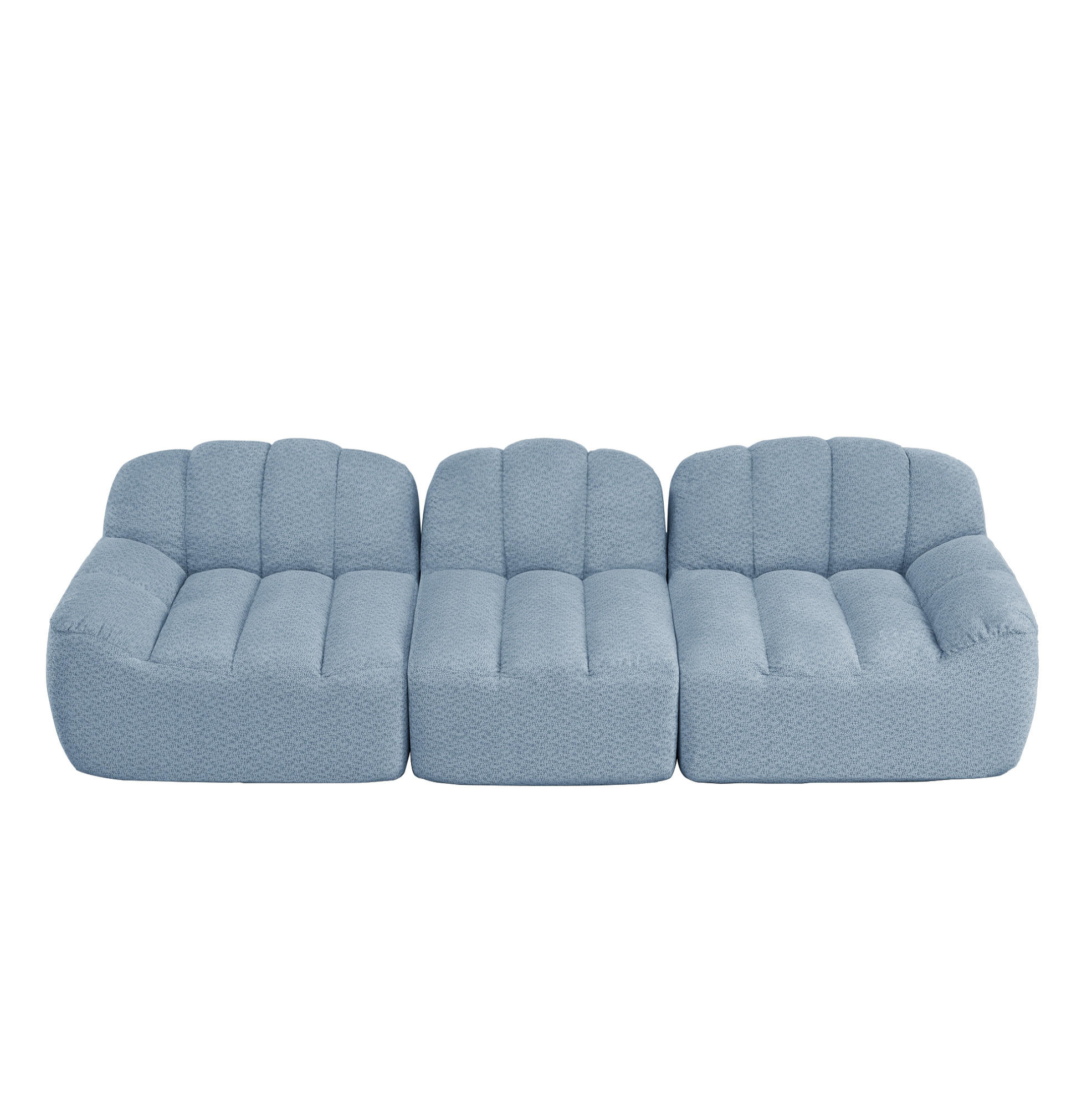 SOFA modular rahmenlos Granular Fleece Blue - Blau, Textil (288/79/104cm) - IVMEU