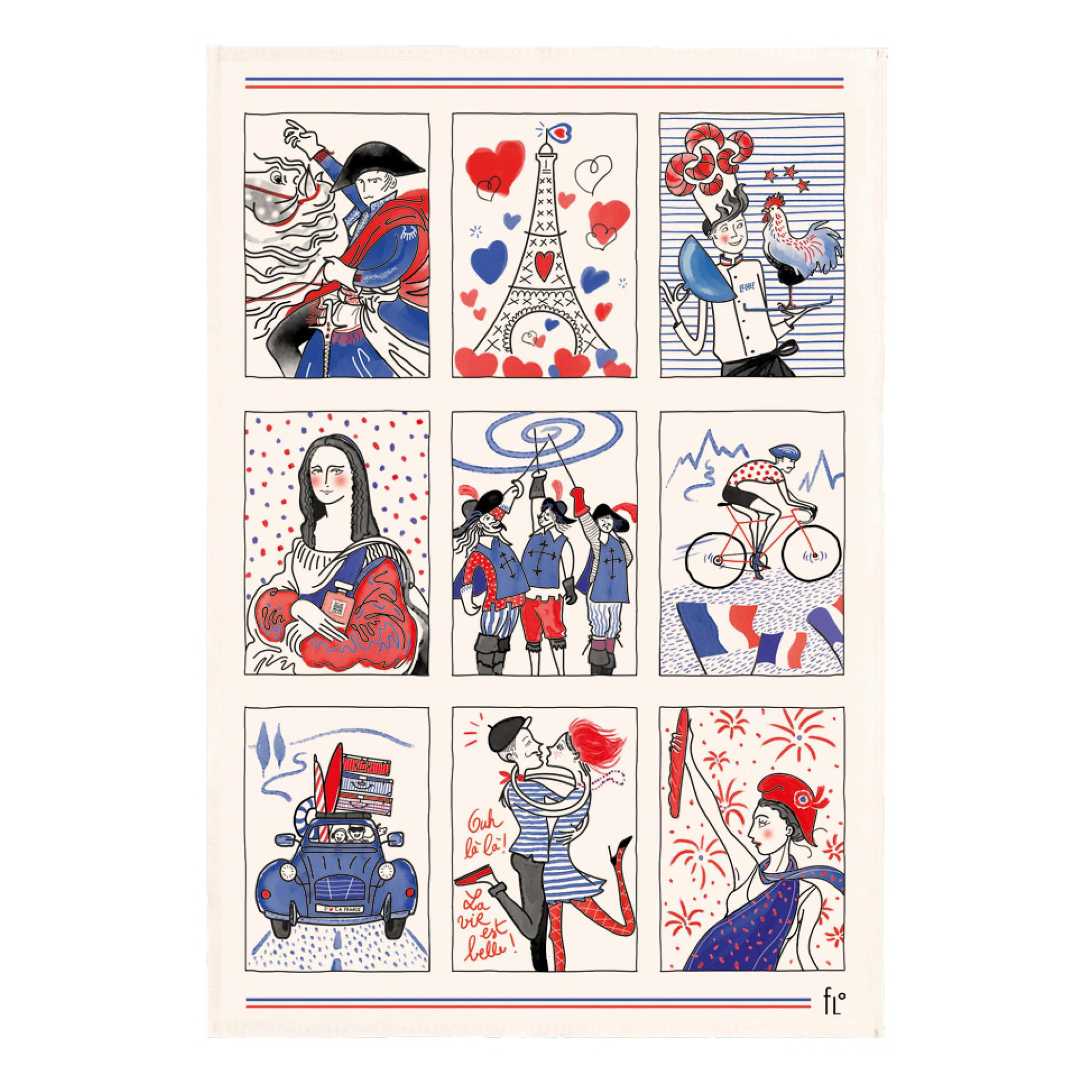 GESCHIRRTUCH Symboles français ekrü 48 x 72 cm - Weiß, Textil (48/72cm) - Winkler