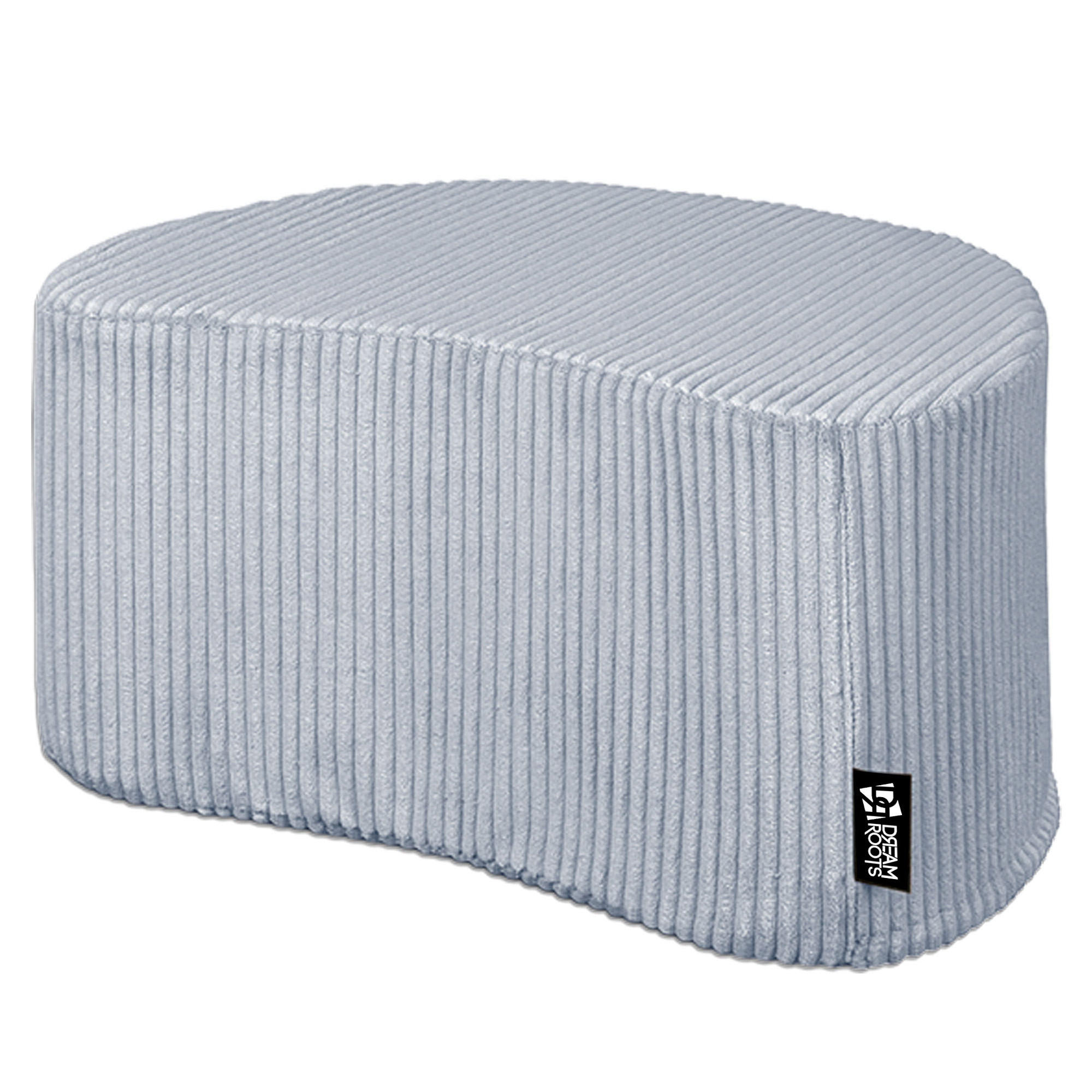 POUF HALBMOND Cord 54/36/35 cm leicht- Silver Pink - Hellrosa, Textil (36/35/54cm) - Dreamroots