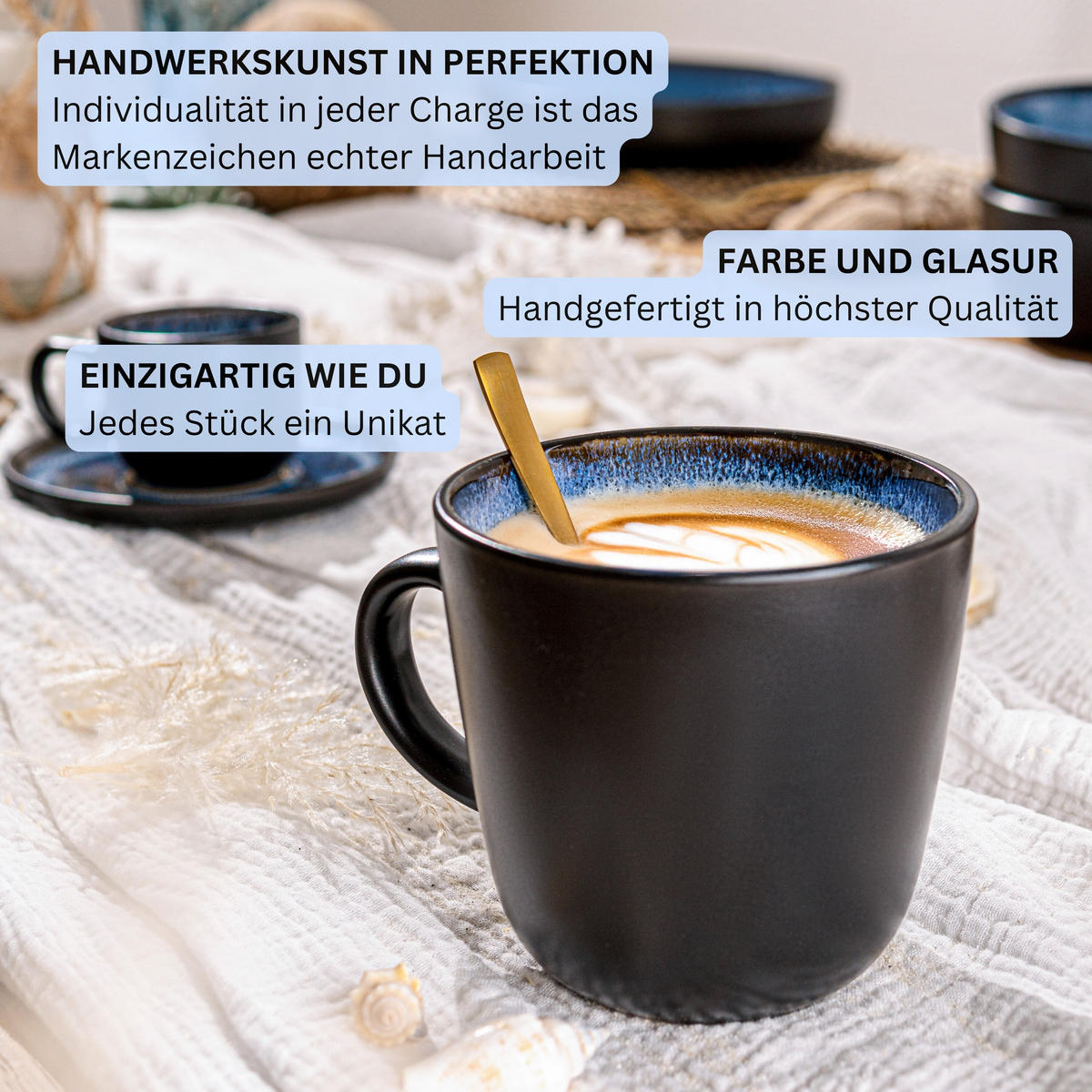 KOMBISERVICE ARUBA - 30-teilig aus Steingut - Blau, Keramik (44/45/54cm) - Sänger