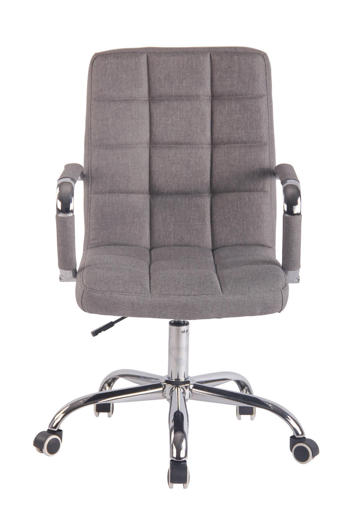 DREHSTUHL Stoff grau - Chromfarben/Grau, Textil/Metall (56/94/62cm) - CLP