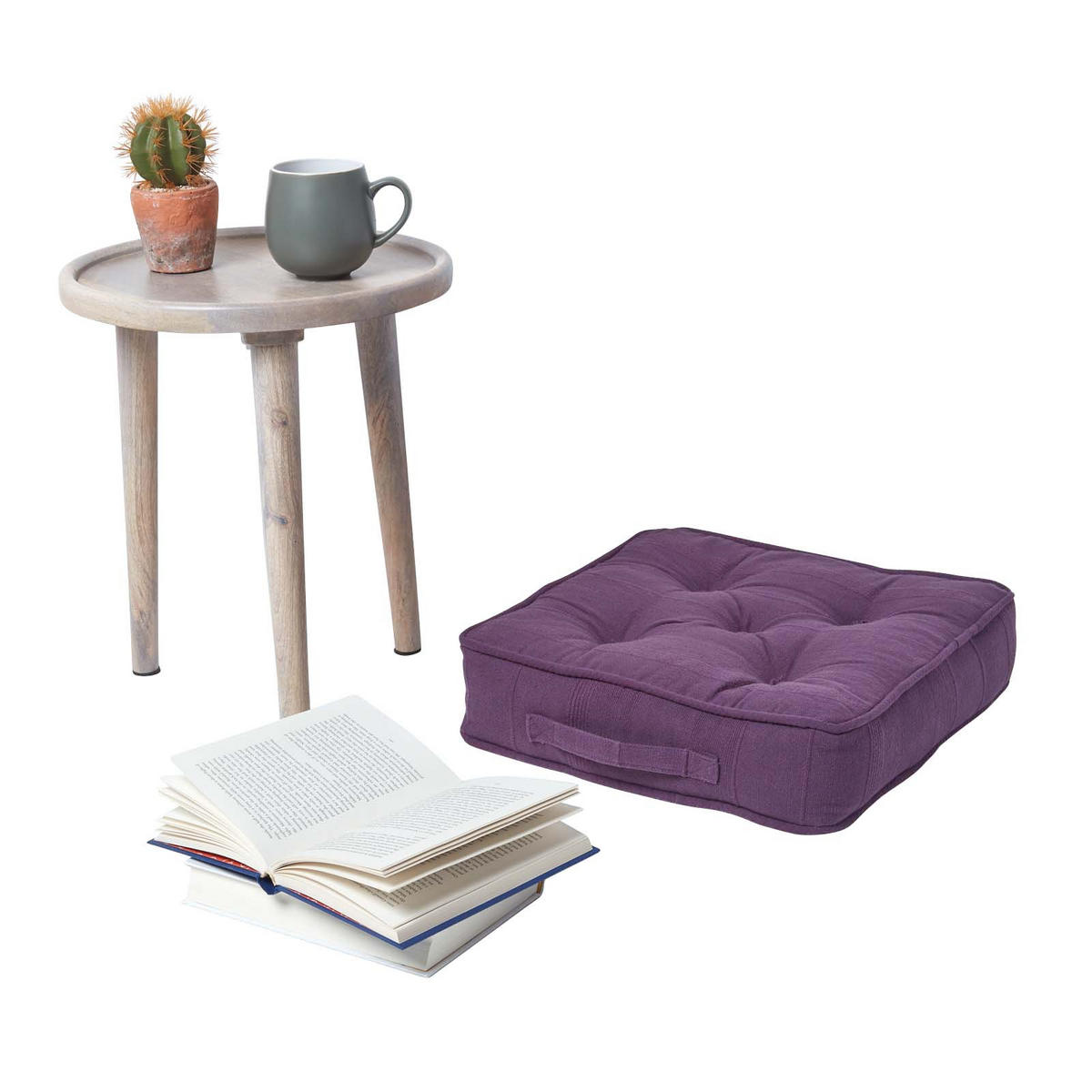 SITZKISSEN Rajput lila 40/40/8 cm - Lila, Textil (40/40/8cm) - Homescapes