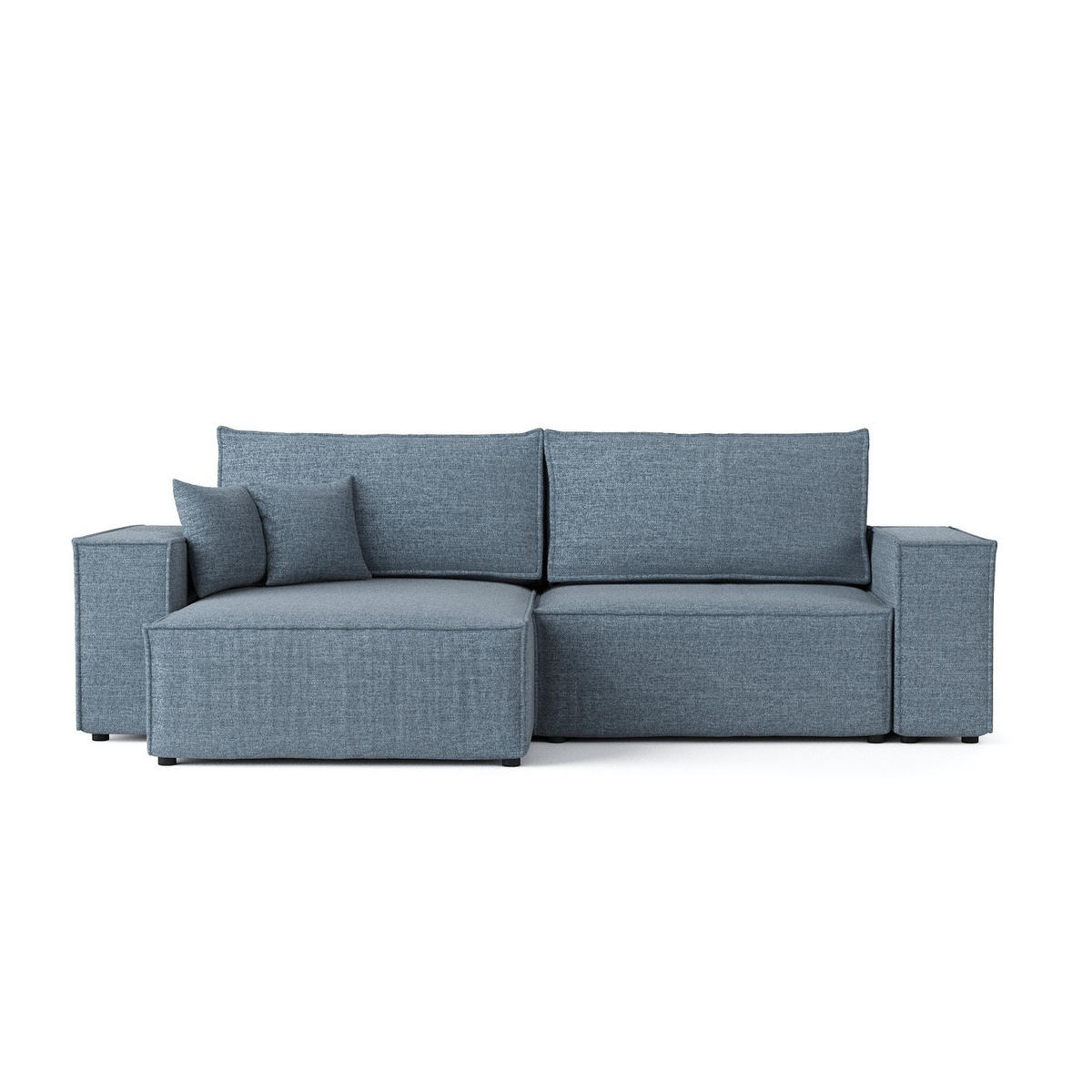 ROHOVÁ SEDAČKA CAVO, textil, Modrošedá - černá/šedohnědá, dřevo/kompozitní dřevo (255/148cm) - AltaBeds