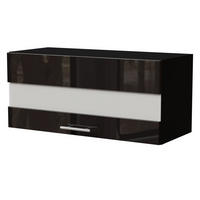 KLAPPHÄNGESCHRANK Essen W4BS/80/LAM Schwarz Hochglanz / Schwarz Matt 80 / 32,5 / 36cm - Schwarz Hochglanz/Schwarz, Holz/Holzwerkstoff (80/36/32.5cm) - Feldmann-Wohnen