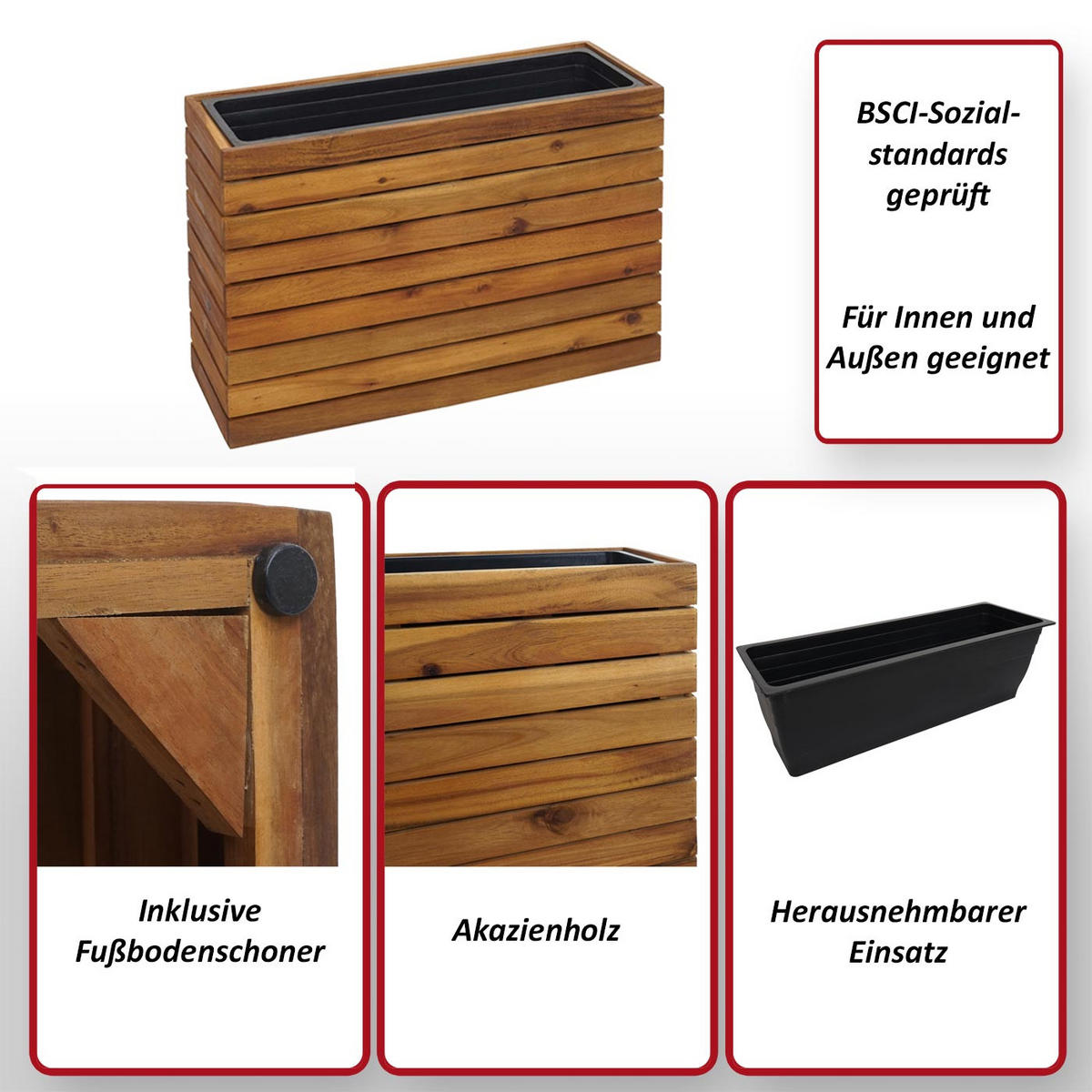 PFLANZKASTEN Braun - Braun, Holz (63/41/23cm) - MCW