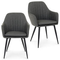 ESSZIMMERSTÜHLE ETTA 2er-Set grau - Grau, Textil (57/85/58cm) - IDIMEX