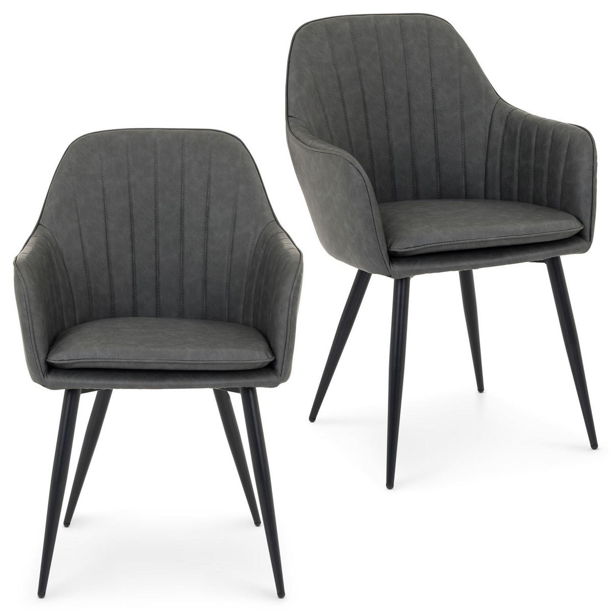 ESSZIMMERSTÜHLE ETTA 2er-Set grau - Grau, Textil (57/85/58cm) - IDIMEX