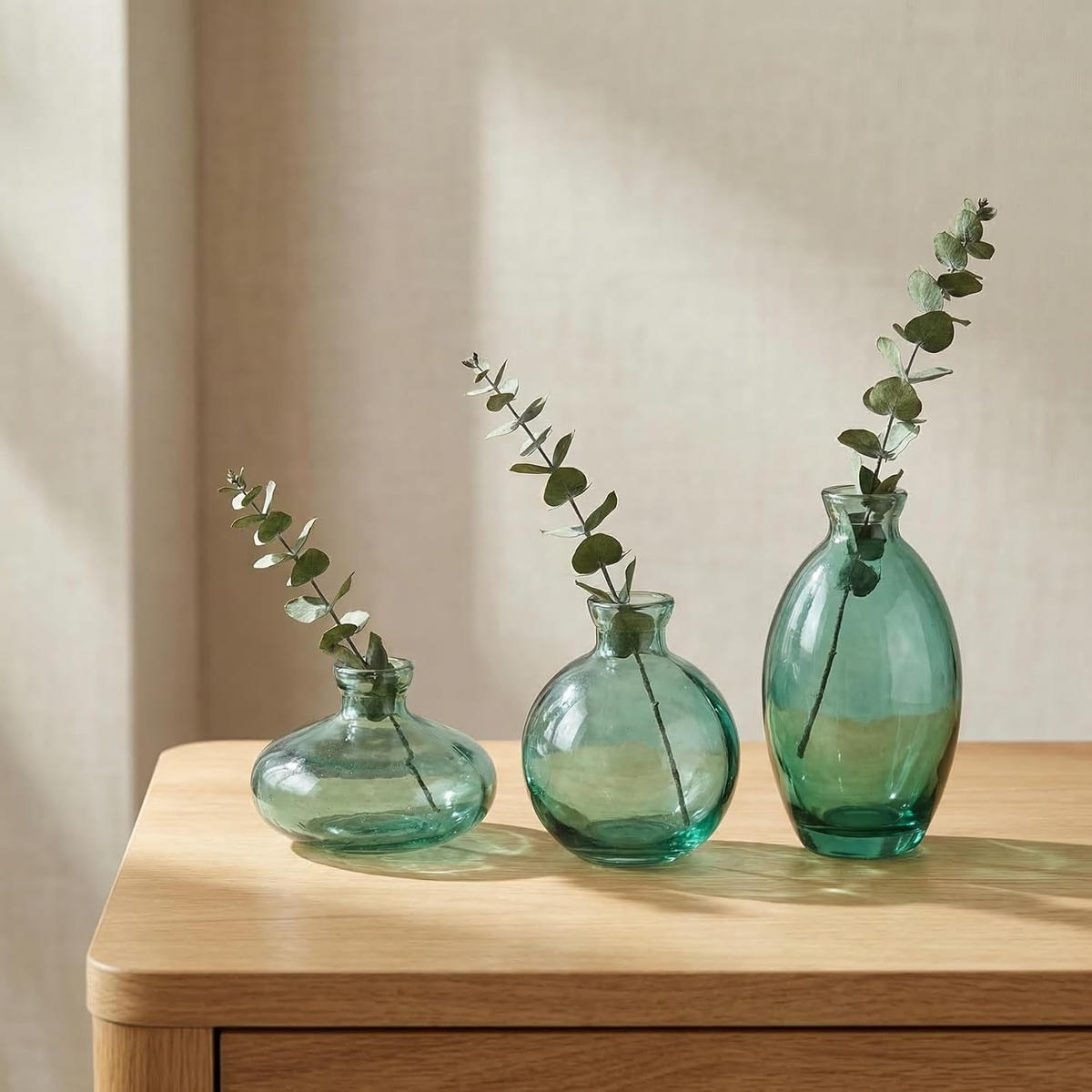 VASE 12 cm Glas - Grün, Glas (12cm) - LIBRATON