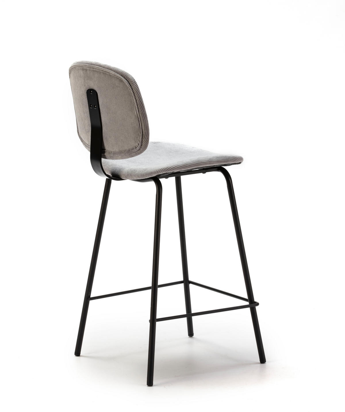 HOCKERN (Set aus 2) aus cordstoff mit schwarzen metallbeinen - arus 44/50/65 cm - Schwarz, Textil (50/65/44cm) - Calicosy