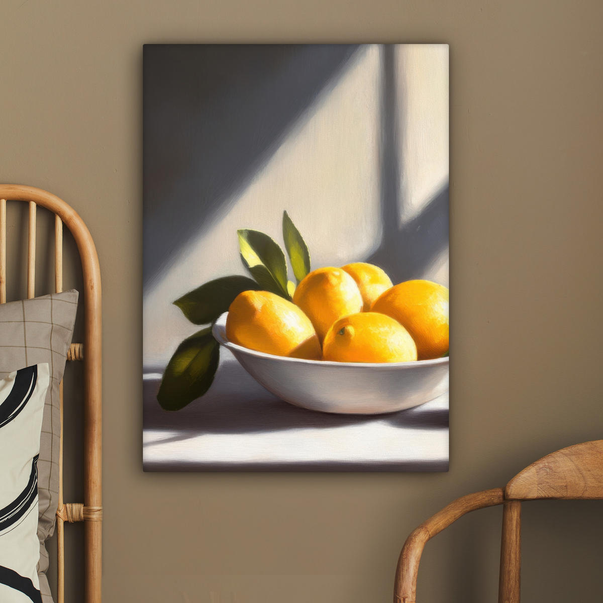 LEINWANDBILD Zitronen - Stilleben - Gelb 60x80 cm - Gelb, Textil (60/80cm) - MuchoWow