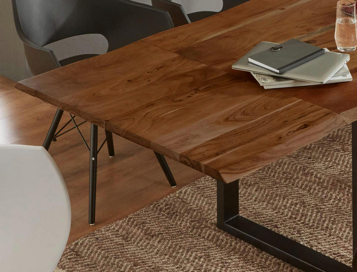 ESSTISCH ADINA - Schwarz/Braun, Holz/Metall (90/180/76cm) - SAM