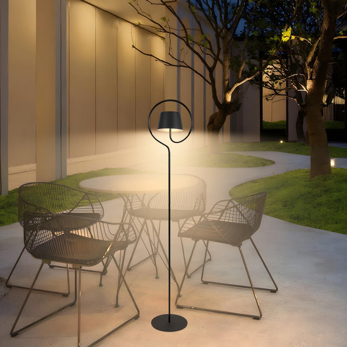 LED STEHLAMPE CARA Ⅲ 23/20/120 cm - Schwarz, Metall (23/20/120cm) - Nettlife