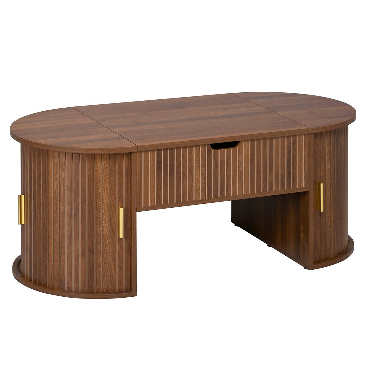 COUCHTISCH Höhenverstellbarer 100x50cm Nussbaum - Braun, Holz (65/57.99/19cm) - Raelunyi