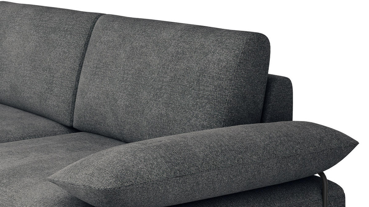 SOFA LORI 3-Sitzer, dunkelgrau - Dunkelgrau/Schwarz, Holzwerkstoff/Textil (245/87/96cm) - Courtois Laville