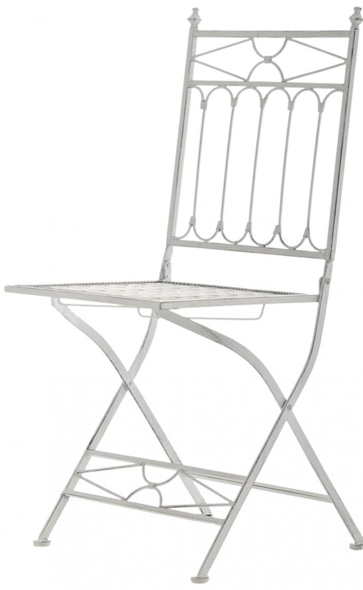 GARTENKLAPPSTUHL 2er Set Metall antik weiß - Weiß, Metall (42/94/40cm) - CLP