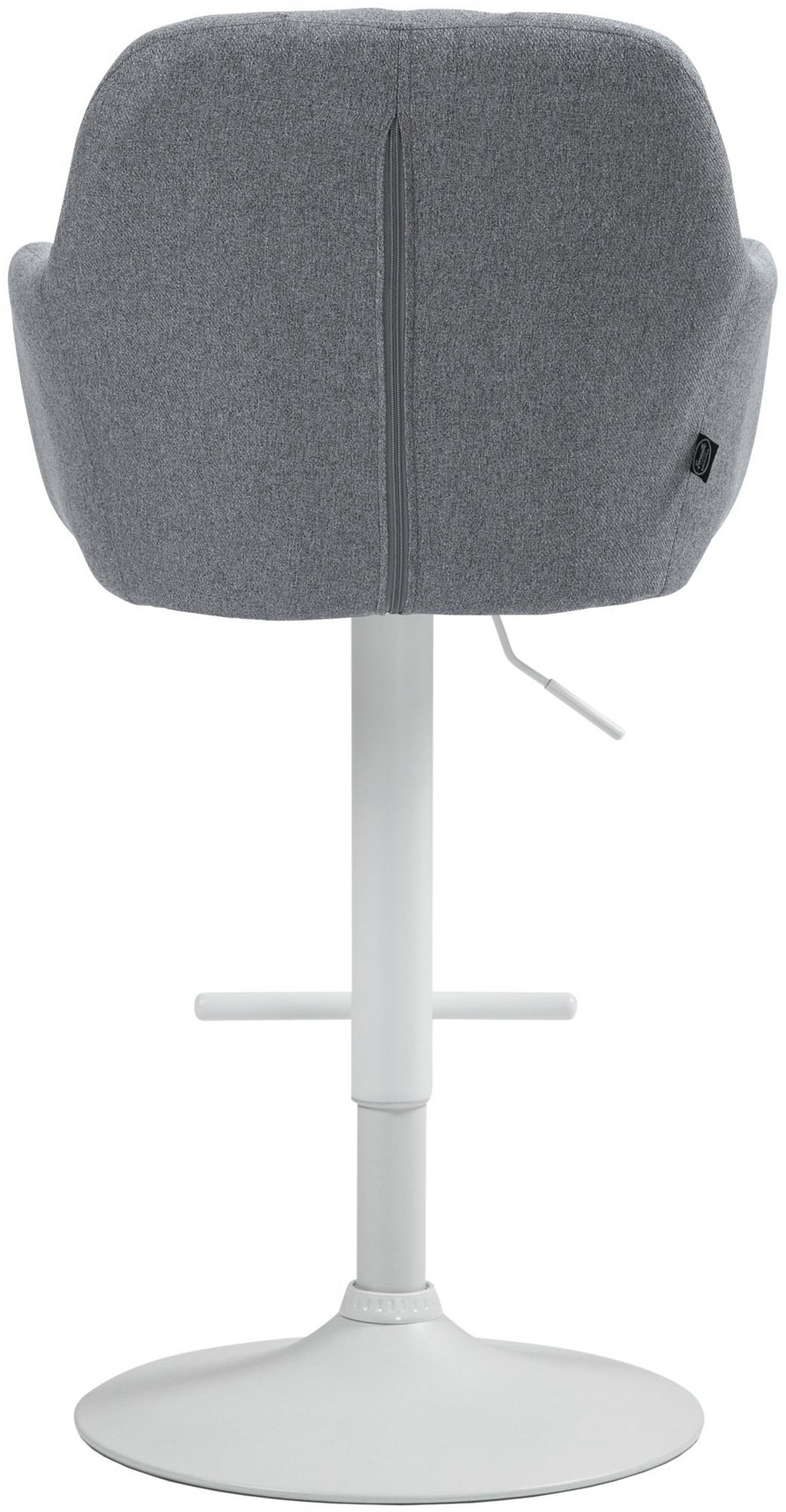 BARHOCKER Stoff grau - Weiß/Grau, Textil (57/97/59cm) - CLP