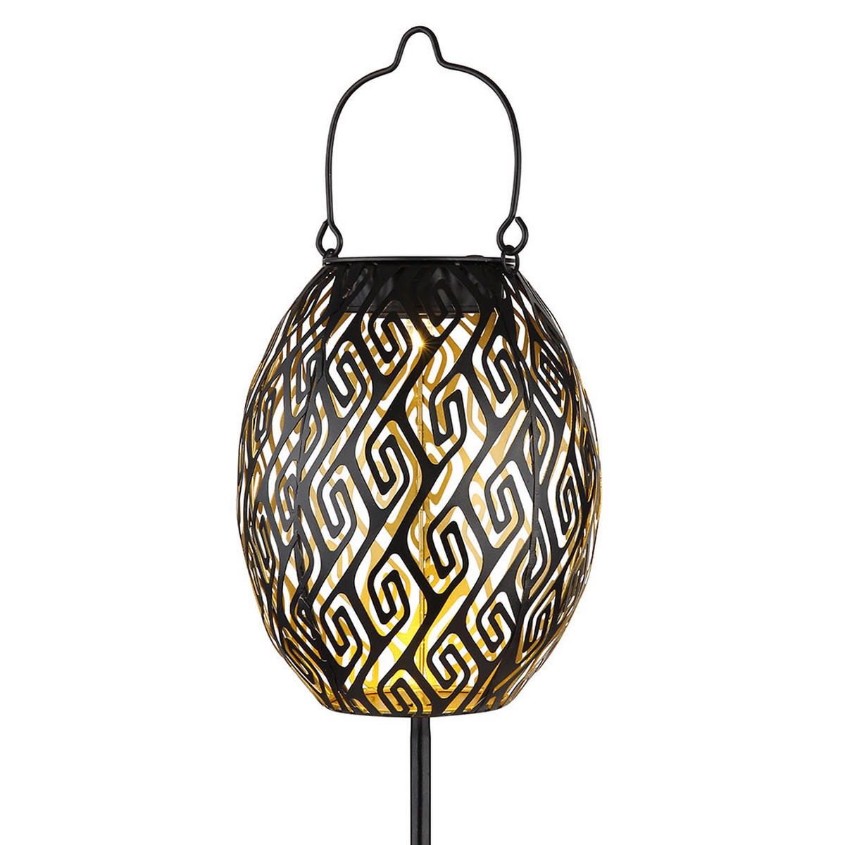 LED AUSSENLEUCHTE Metall Schwarz Gold - Schwarz, Metall (12.5/12.5/90cm) - Globo Lighting