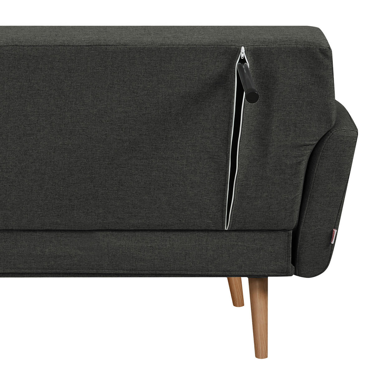 SCHLAFSOFA - Anthrazit, Holz/Birkenholz (212/79/85cm) - home24