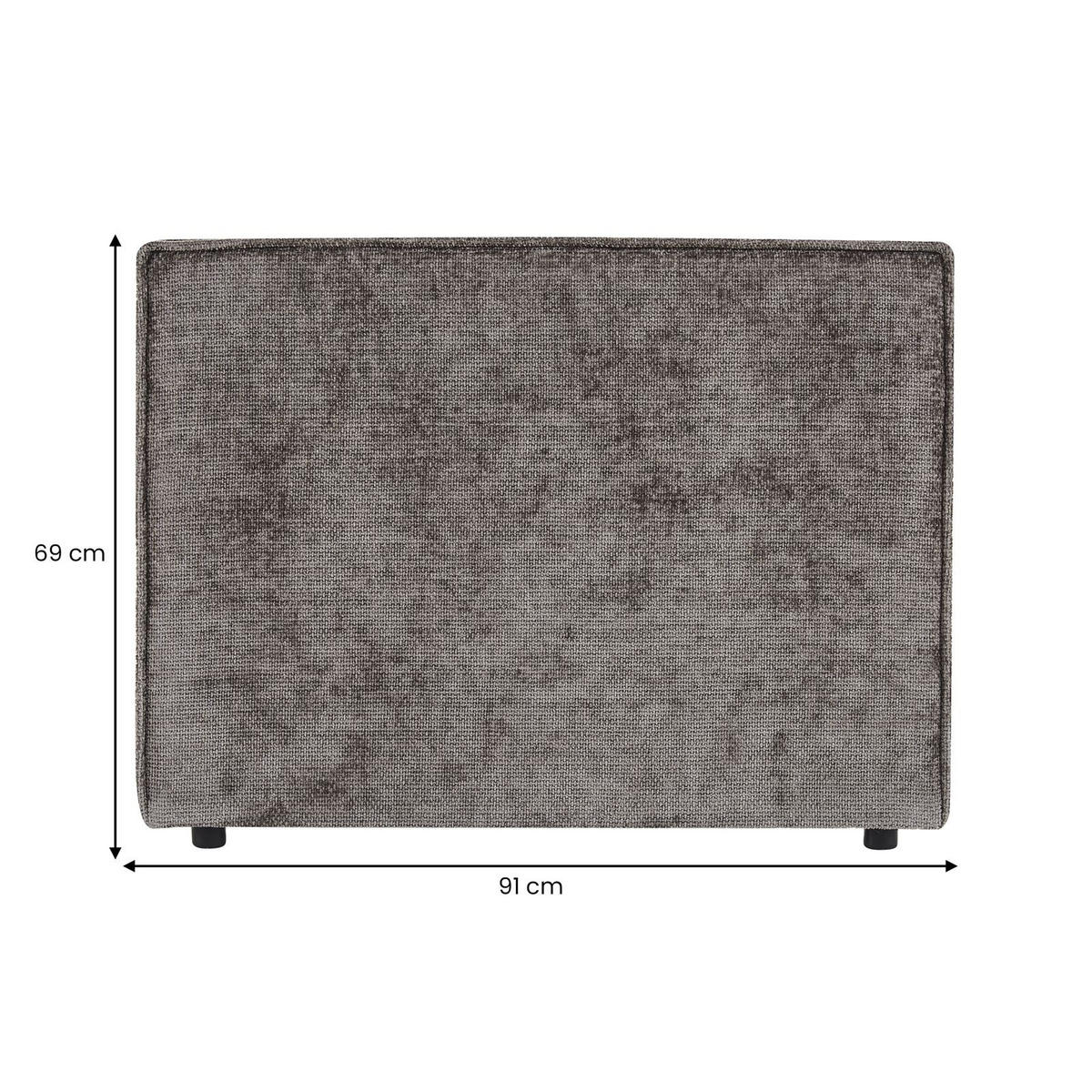 KOPFTEIL YOLAN 90X190 CM - Grau, Textil (91/69/6cm) - IDIMEX