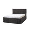 POLSTERBETT Quadro Grande 180x200 in Plüsch Anthracite - Anthrazit, Holz (180/200cm) - Letti Moderni