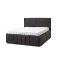 POLSTERBETT Quadro Grande 180x200 in Plüsch Anthracite - Anthrazit, Holz (180/200cm) - Letti Moderni