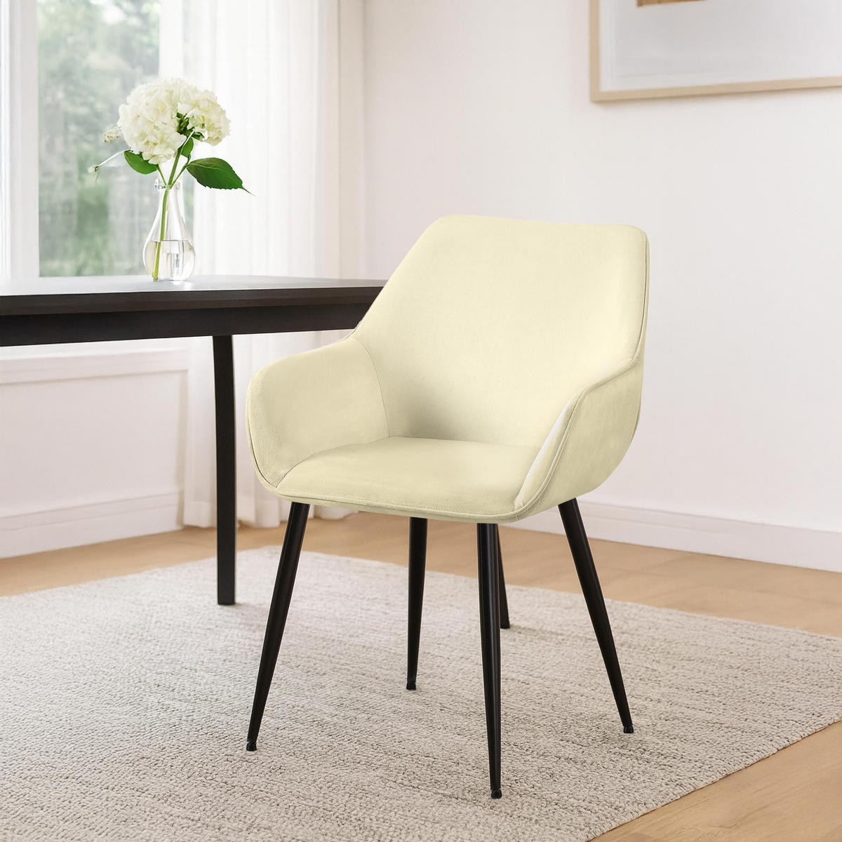ESSZIMMERSTUHL Vessa 82x52x63 cm creme - Creme, Textil (52/82/63cm) - furnicato
