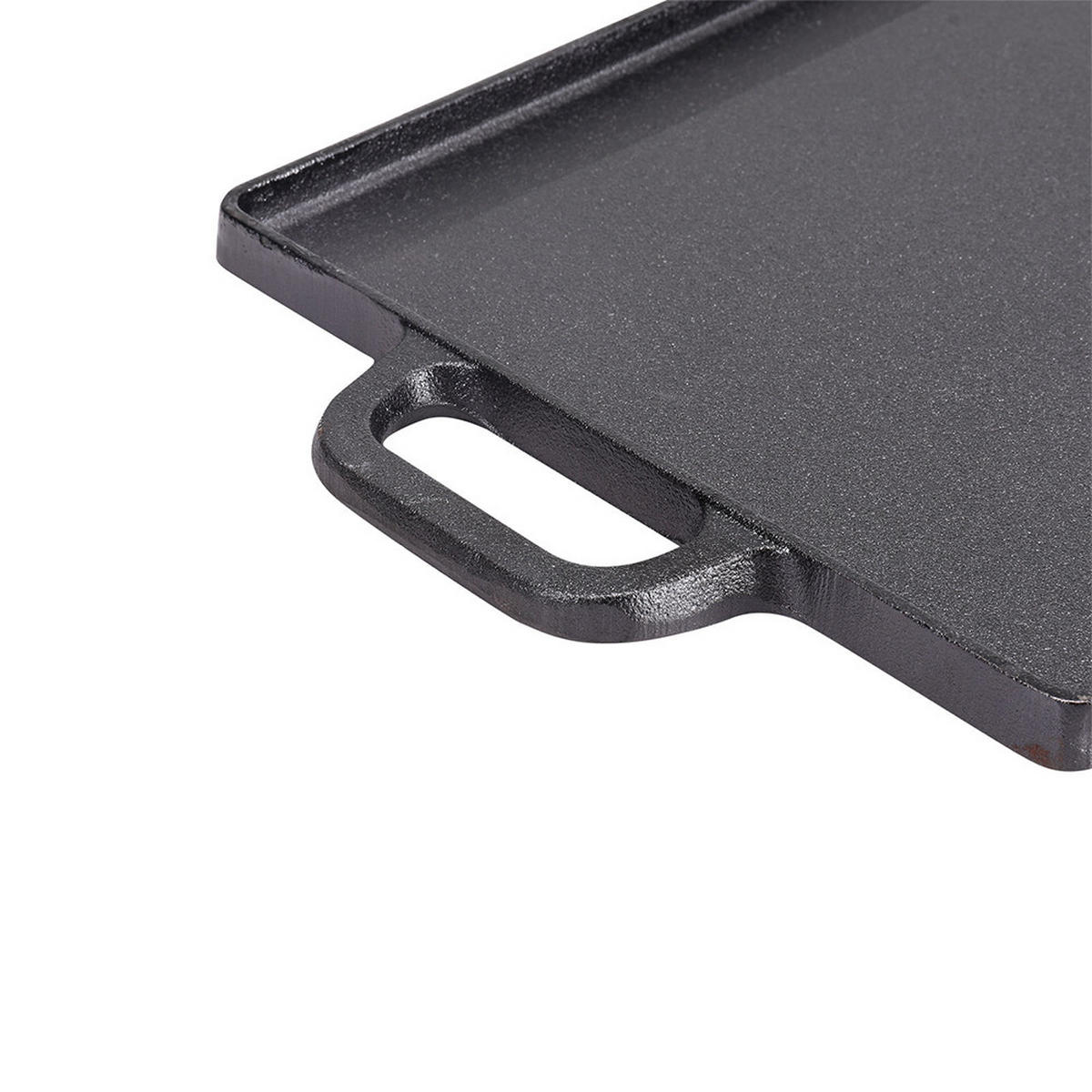 GRILLPFANNE aus Gusseisen mit Antihaftbeschichtung in Schwarz Wendbar einfache Reinigung komfortables Kochen 50 cm x 23 x 2 cm 3,62 kg - Schwarz, Metall (23/50/2cm) - Livingandhome