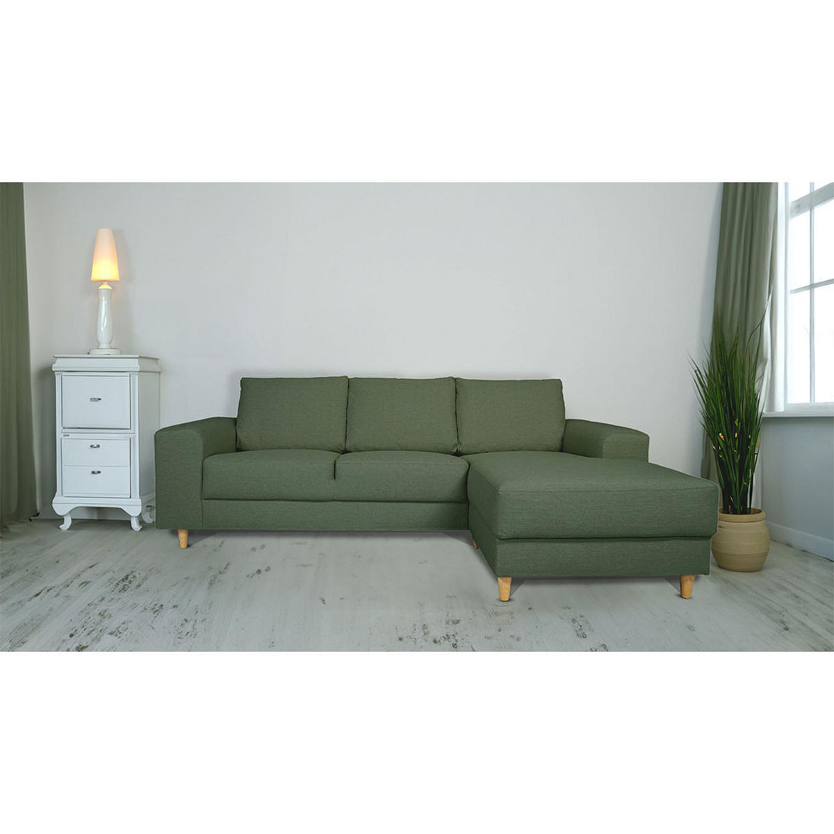 ECKSOFA grün - Grün, Textil (222/148cm) - ebuy24