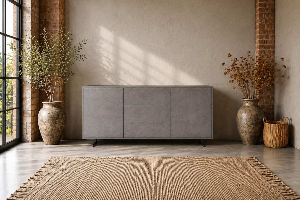 SIDEBOARD GALA Grau Holz - Grau, Holz/Metall (180/85/40cm) - KAWOLA