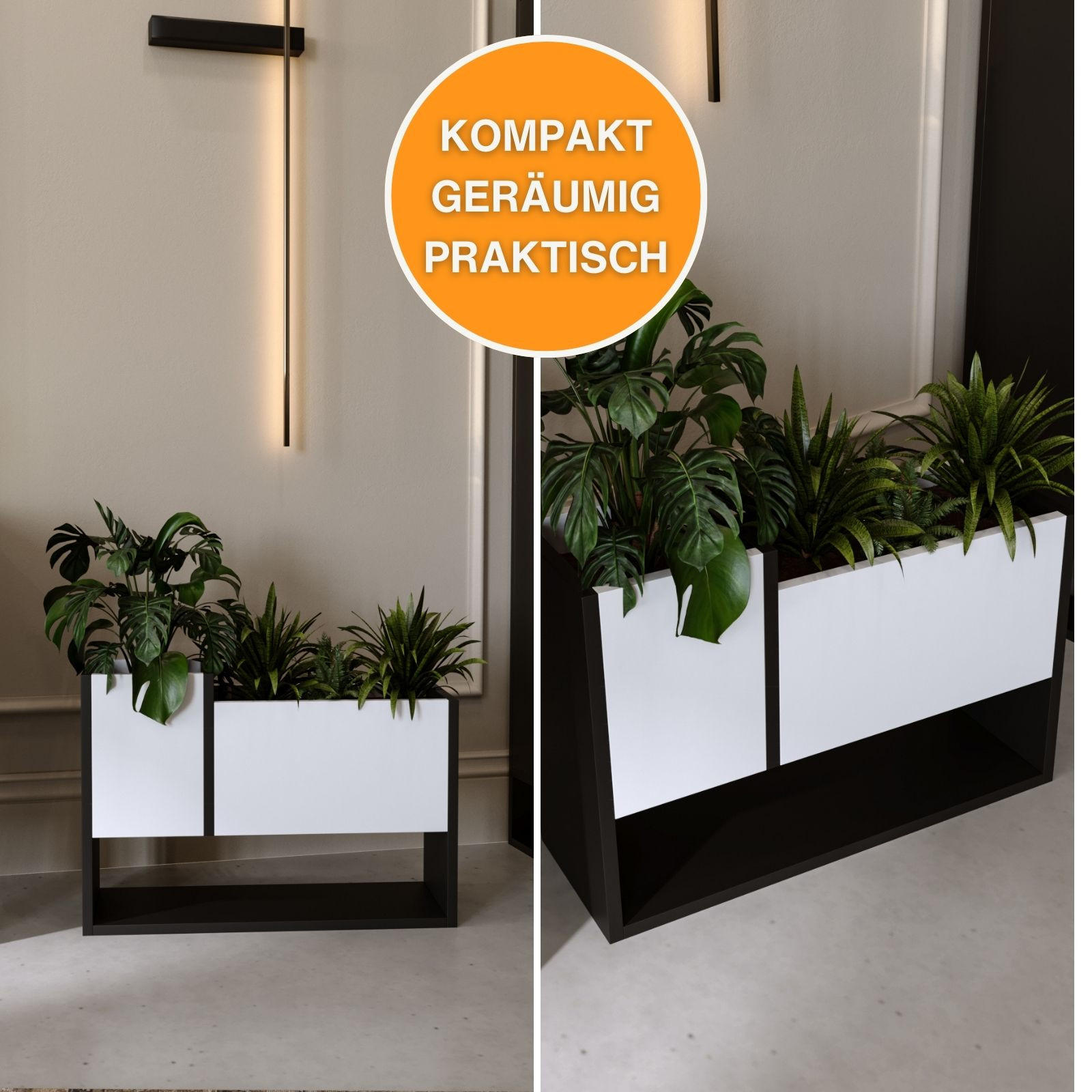 BLUMENKASTEN - Weiß, Holzwerkstoff (23/45/65cm) - RAUMHIRSCH FURNITURE