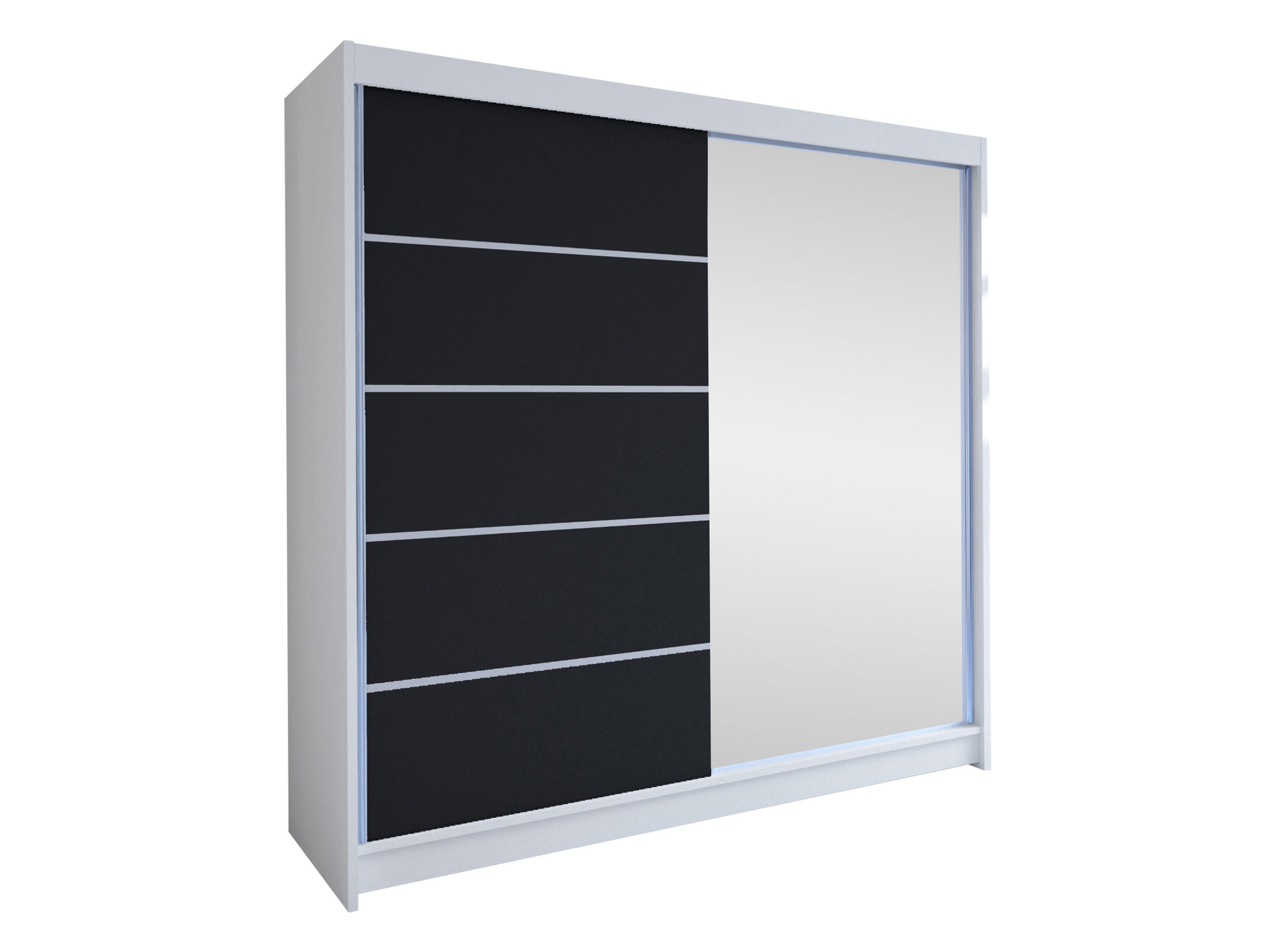 SCHWEBETÜRENSCHRANK Talin III - Silberfarben/Multicolor, Holzwerkstoff/Metall (180/215/58cm) - MIRJAN24