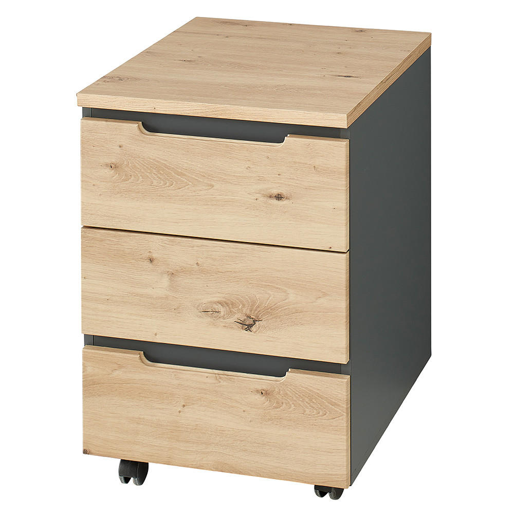 ROLLCONTAINER Manresa-36 - Braun, Holzwerkstoff (45/66/55cm) - Lomado
