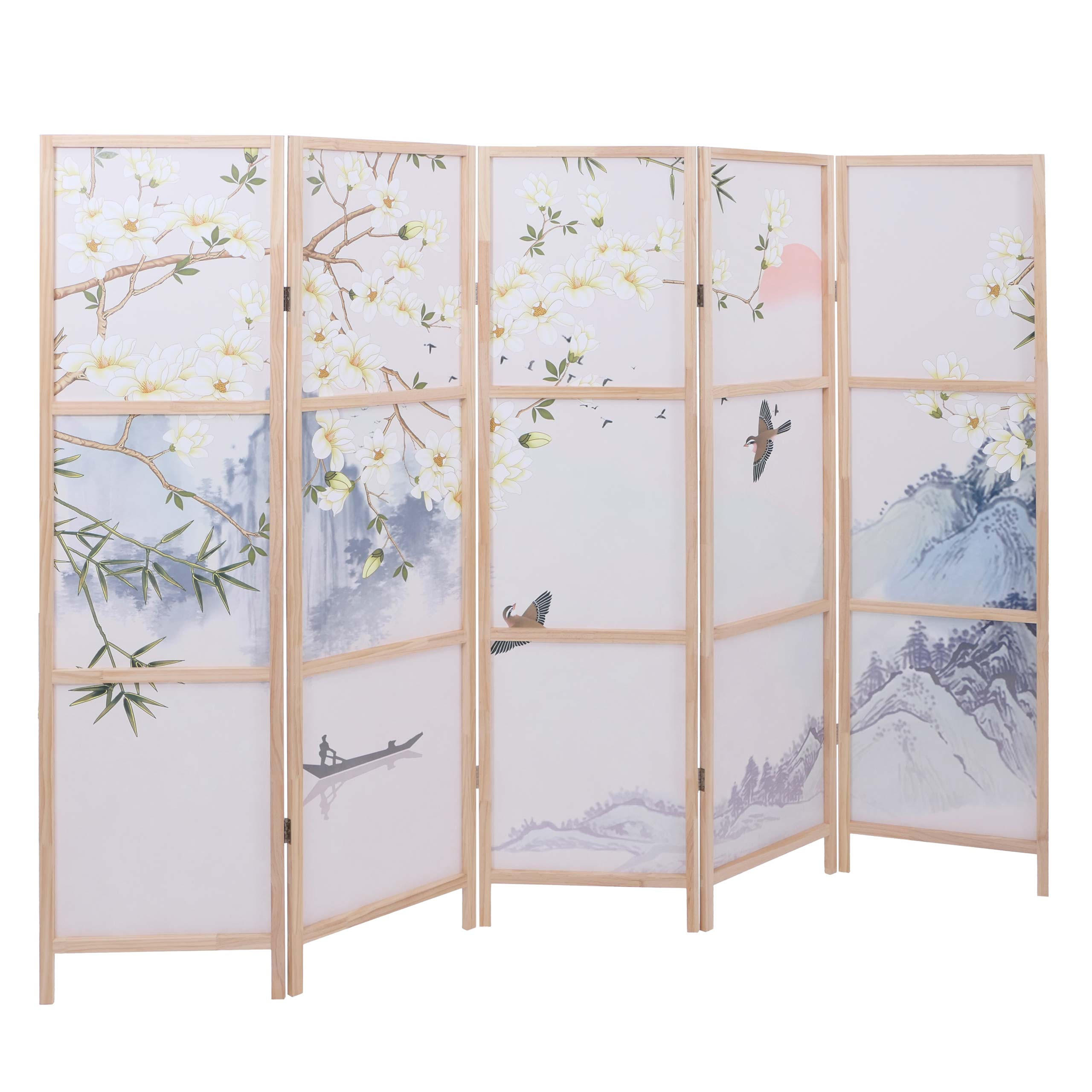 PARAVENT Blau - Blau, Holz (227/170/2cm) - MCW