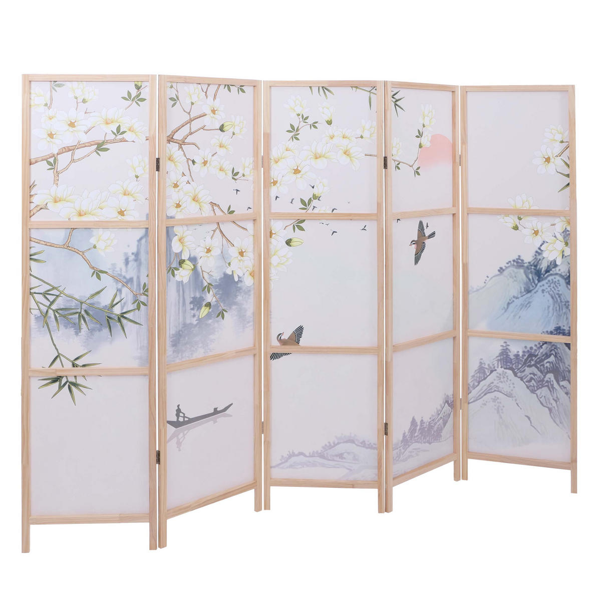 PARAVENT Blau - Blau, Holz (227/170/2cm) - MCW