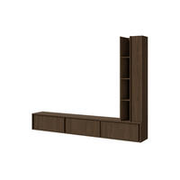 WOHNWAND VELORA 230/185/35 cm in Villa-Nussbaum - Braun, Holzwerkstoff (230/185/35cm) - Deine Möbel 24