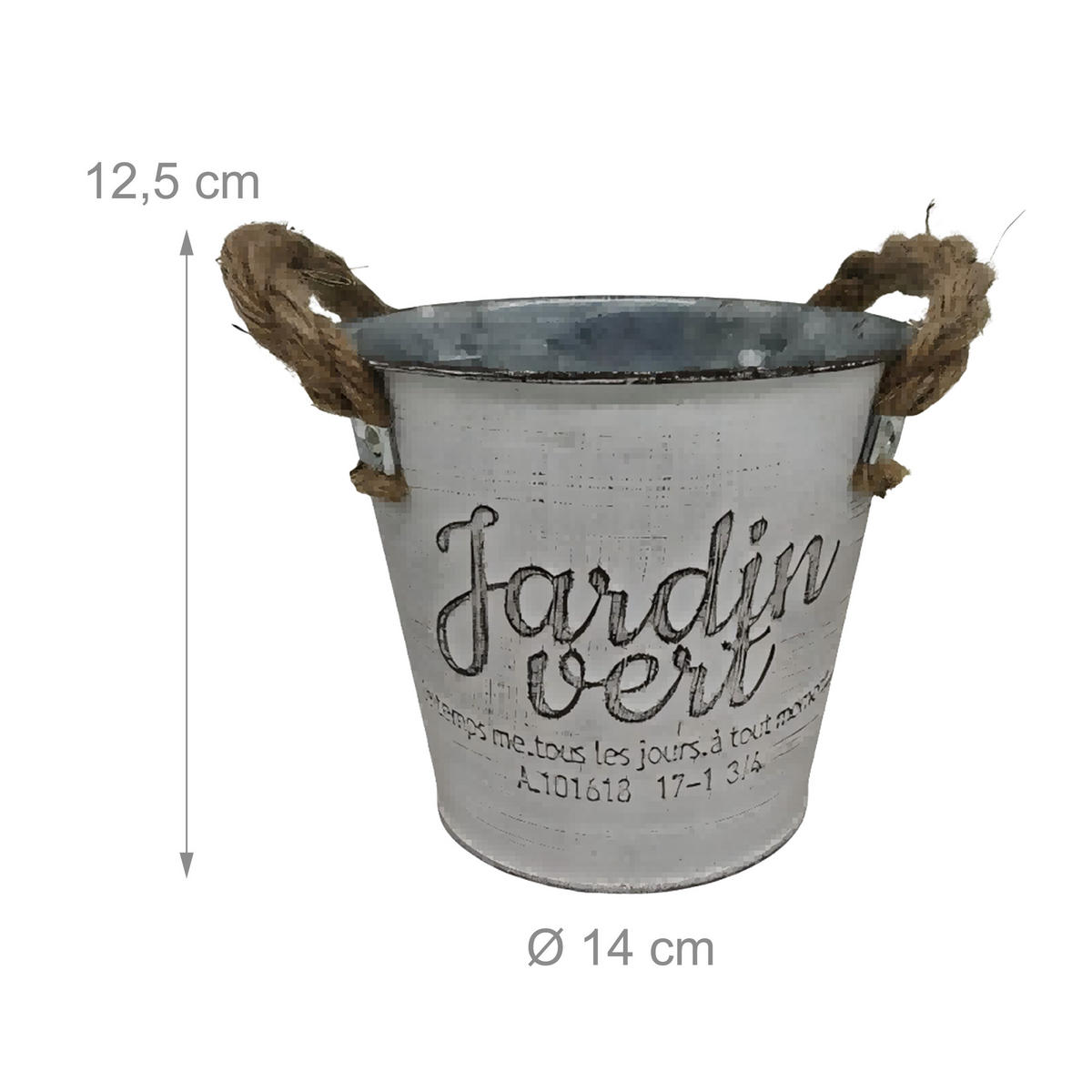 SADA 3 kvetináčov - sivá, kov/textil (14/12.5/14cm) - Relaxdays