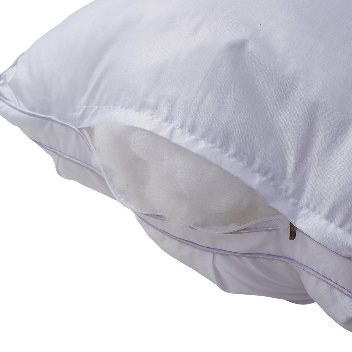 KISSENFÜLLUNG Füllkissen Innenkissen aus Polyester Weiß Reißverschluss Strapazierfähig und Langlebig Vakuumverpackt Pflegeleicht 74 x 48 cm - Weiß, Textil (74/48cm) - Livingandhome