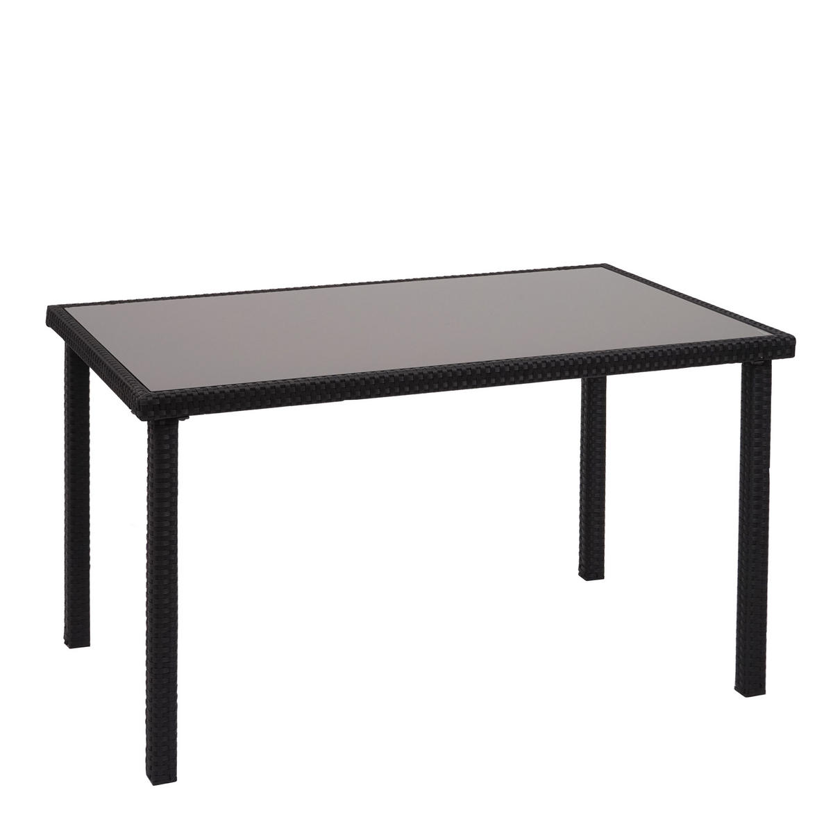 POLY-RATTAN TISCH rechteck Schwarz - Schwarz, Kunststoff (75/120/71cm) - MCW