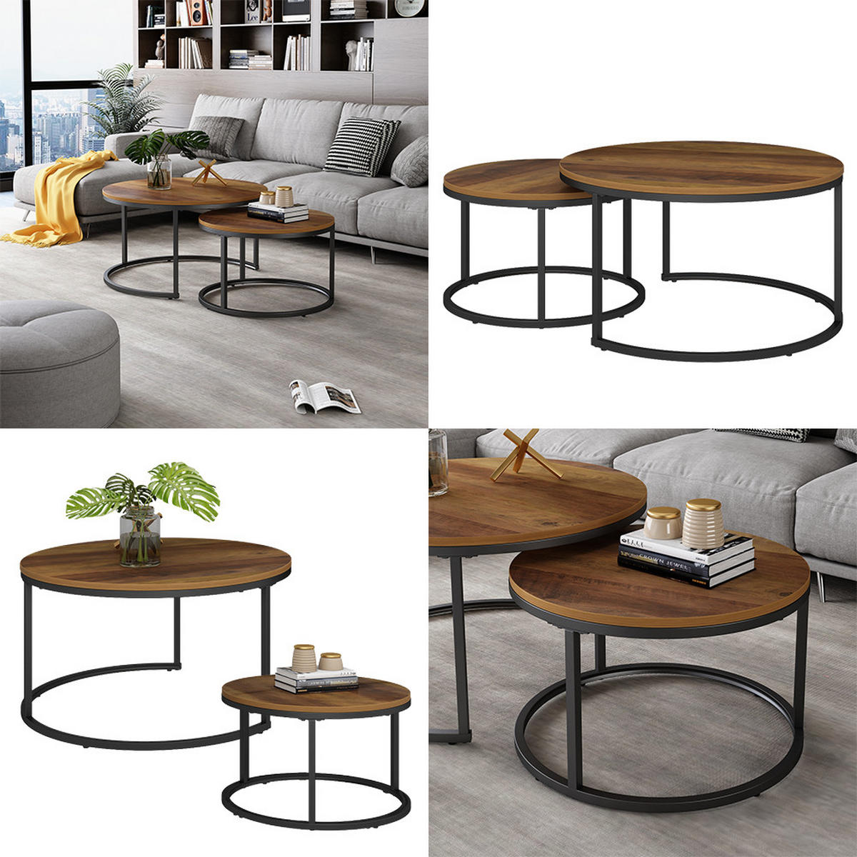 COUCHTISCH-SET Montreal Holz 77 x 40 cm 2 Teile - Sonoma Eiche, Holzwerkstoff (77/77/40cm) - Vicco