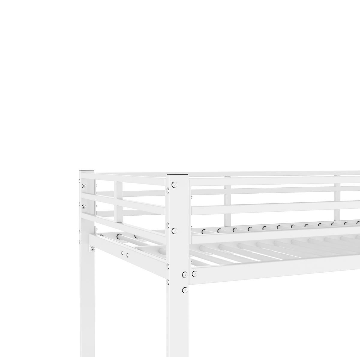 ETAGENBETT Kinderbette 90/200 cm aus Metall mit 26 cm Sicherheitsleisten Weiß - Weiß, Metall (90/200cm) - Modenvie