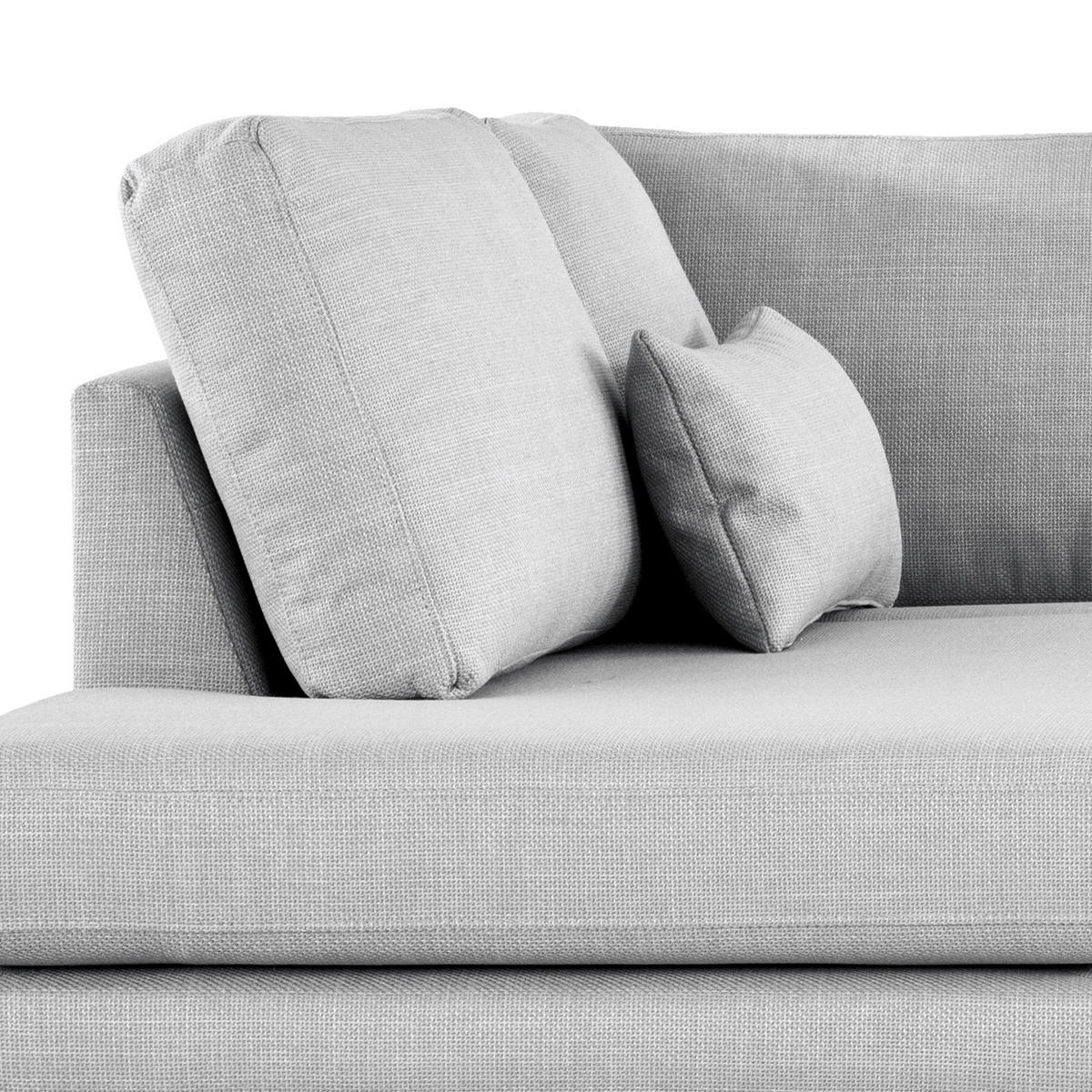 WOHNLANDSCHAFT mit Longchair - Eichefarben/Hellgrau, Eichenholz/Holz (371/81/219cm) - home24