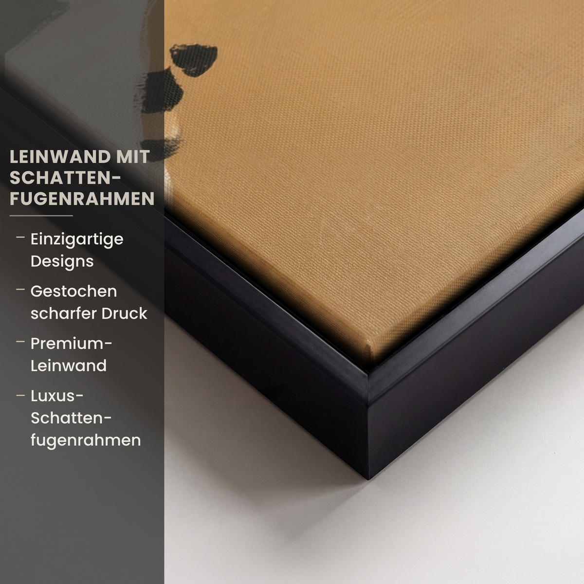 LEINWAND Bilder mit Rahmen - Farbe - Abstrakt - Farben - 70x50 - Currygelb, Textil (70/50cm) - MuchoWow