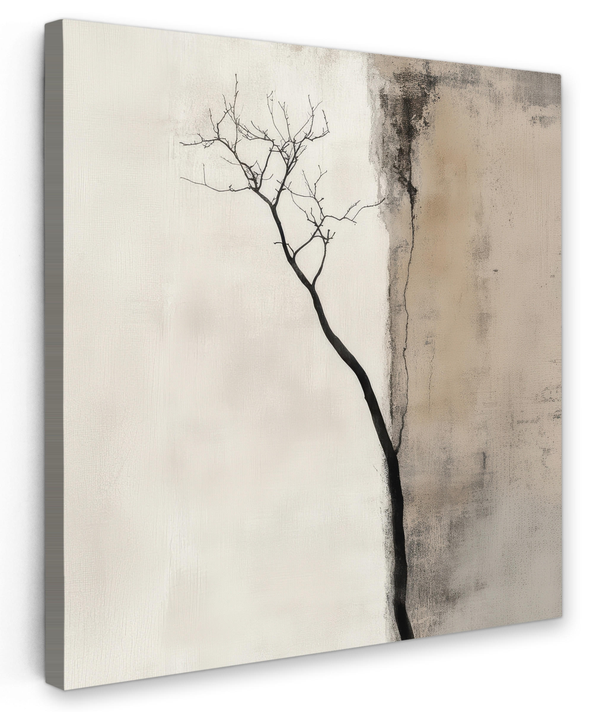 LEINWANDBILD Wabi sabi - Pflanze - Beige 20x20 cm - Taupe, Textil (20/20cm) - MuchoWow