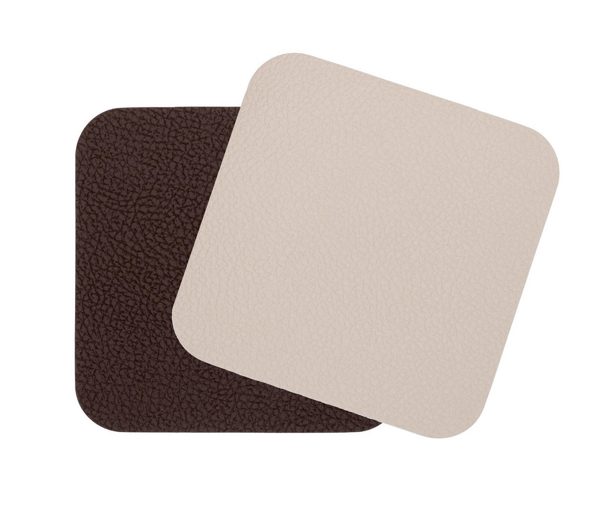 UNTERSETZER - Veganes Leder - Braun / Sand - doppelseitig - 10 x 10 cm - 6 Stück - Braun, Kunststoff (10/10cm) - Cookinglife