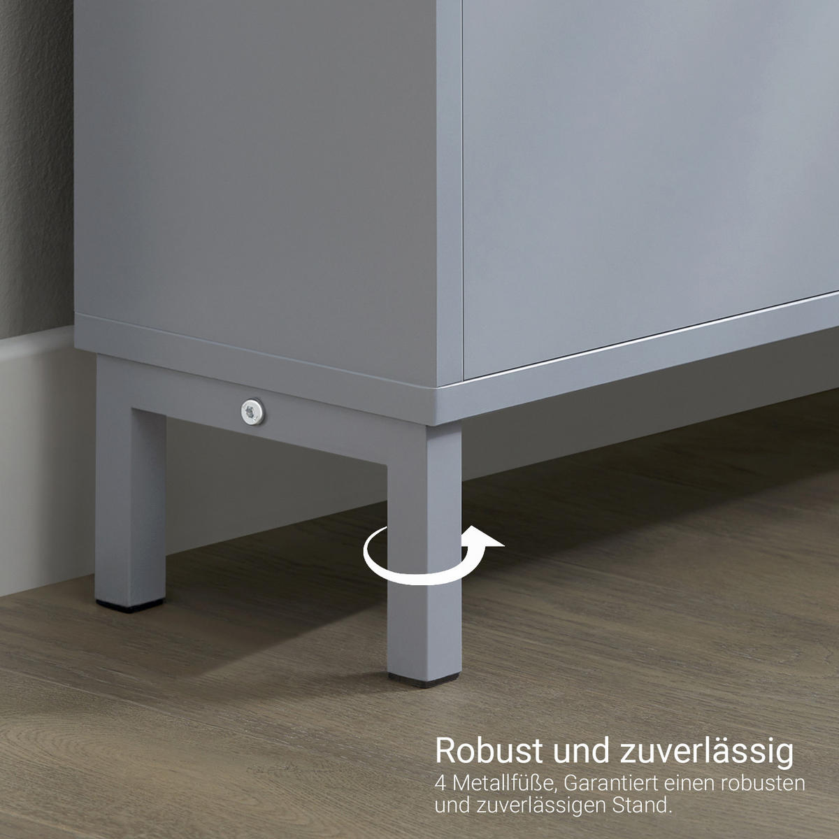 SCHUHSCHRANK Grau - Grau, Holzwerkstoff/Metall (100/91/19cm) - SoBuy