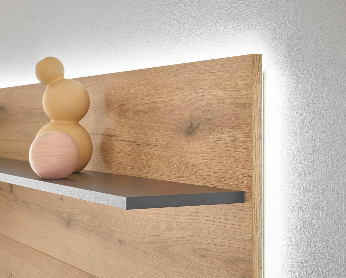 WANDREGAL Eiche Evoke, grau, Wandpaneel 155 x 80 cm - Naturfarben, Holzwerkstoff (155/80/20cm) - Furn.Design
