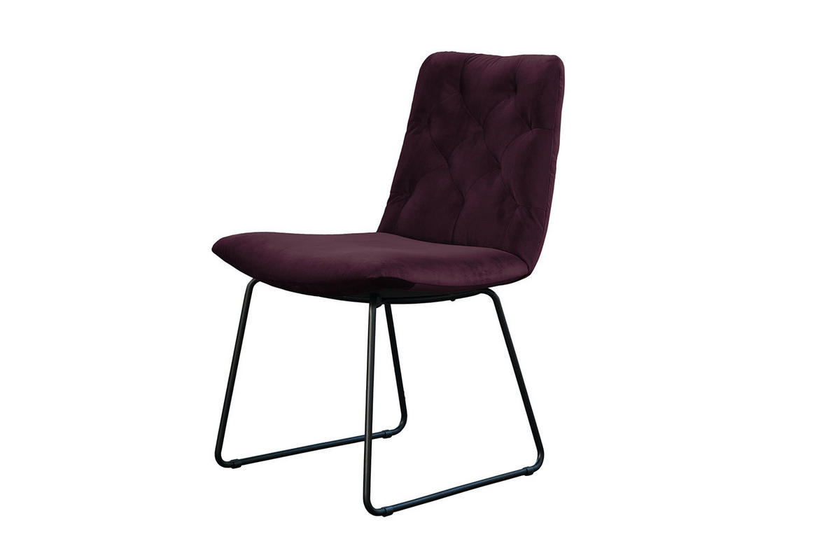 STUHL NEW CHARME Violett Velvet - Violett, Textil (52/87/66cm) - KAWOLA