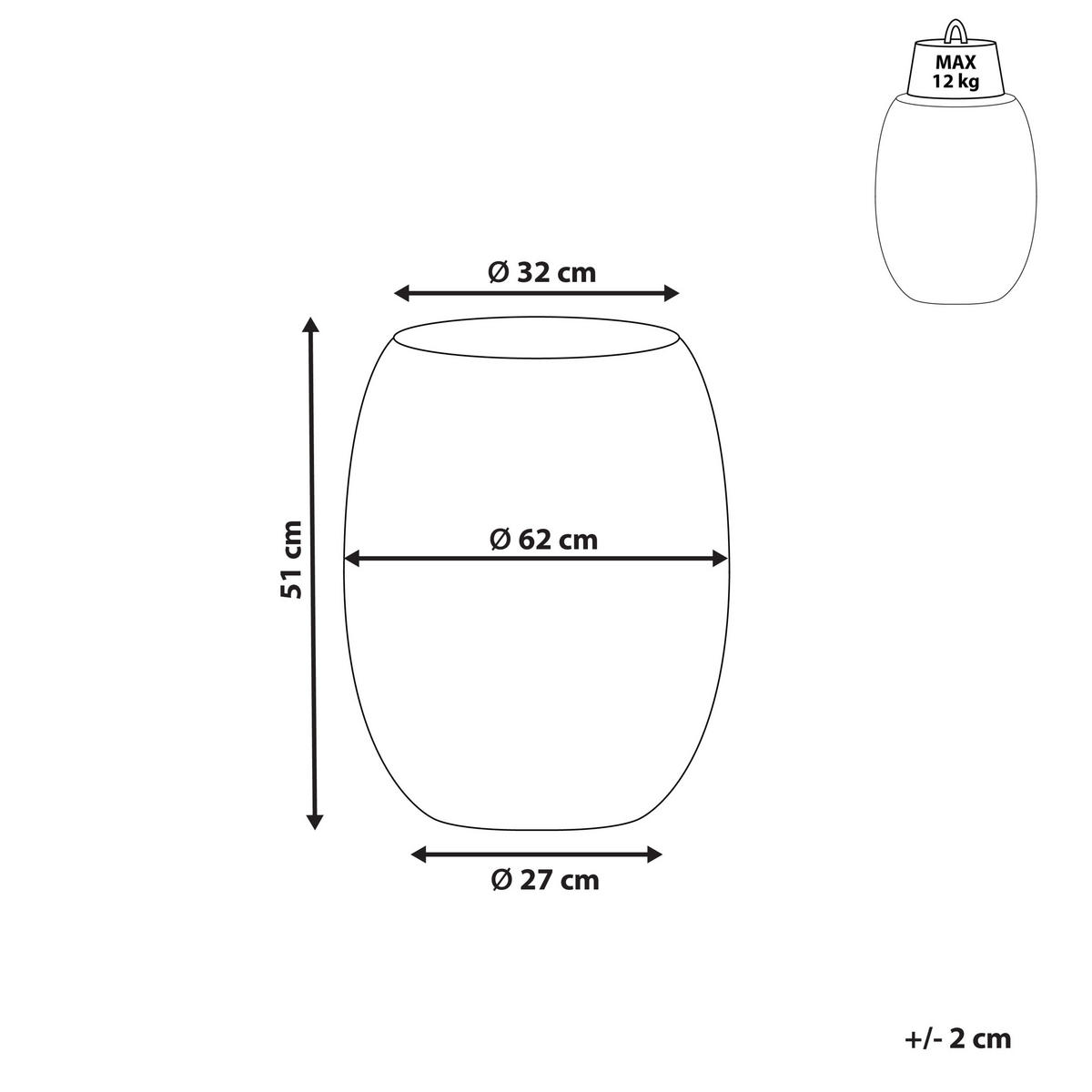 BEISTELLTISCH schwarz Perlen-Optik oval 32 cm Uhana - Schwarz, Kunststoff (62/62/51cm) - Beliani